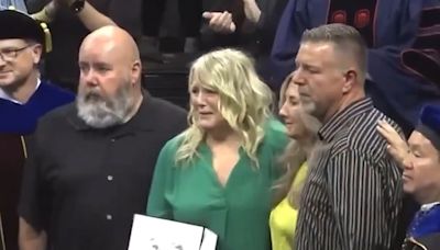 Riley Strain's Family Breaks Down in Tears While Accepting His Diploma