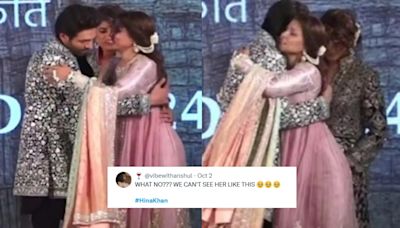 Kartik Aryan Helps Hina Khan As She Loses Balance On Stage, Fans Express Concern About Her Health