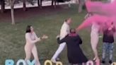 Watch 'embarrassing' moment mum tries to get involved in couple's gender reveal