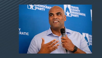 Colin Allred keeps Kamala Harris at arms length as he makes a play for the center