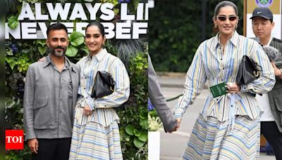 Sonam Kapoor steps out in style with husband Anand Ahuja as they attend Wimbledon final - See photo | - Times of India