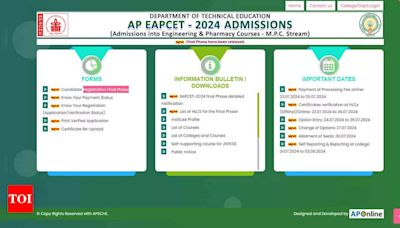 AP EAMCET 2024 final phase counselling registration begins at eapcet-sche.aptonline.in - Times of India