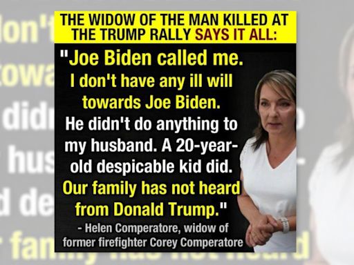 Widow of Trump Rally Attendee Killed in Shooting Said Biden Called Her but Trump Didn't