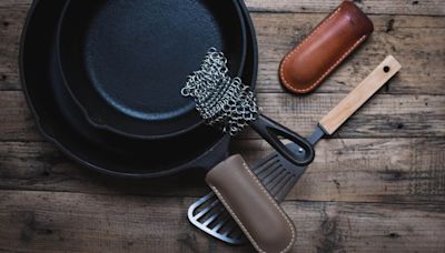 I bought this $12 scrubber and it’s a game-changer for cleaning cast iron pans