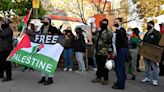 Pro-Palestinian activists at Cal State LA march against invasion of Rafah