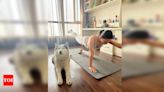 Mimi Chakraborty celebrates Yoga Day with her fur baby Max | Bengali Movie News - Times of India