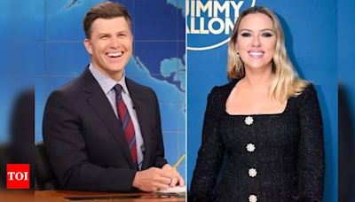 Colin Jost tricked into joking about wife Scarlett Johansson during SNL's weekend update joke swap - Times of India
