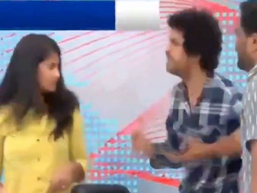 Watch: Tollywood Actor Raj Tarun's Ex-Girlfriend Lavanya Hurls Sandal At Shekar Basha During Live TV Debate