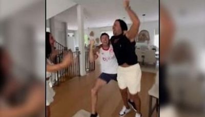 VIDEO. La Brujita Verón festejó el título como hincha, junto a Pico Mónaco en Miami: "¡Vamos carajo!"