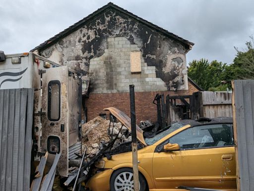 Latest on Lake blaze which ripped through sheds and van and spread to house