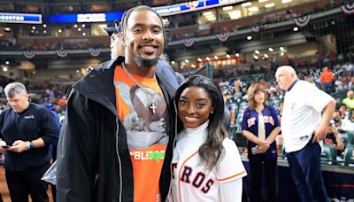 Jonathan Owens Leaps to His Feet to Cheer on Wife Simone Biles During U.S. Gymnastics Olympic Trials