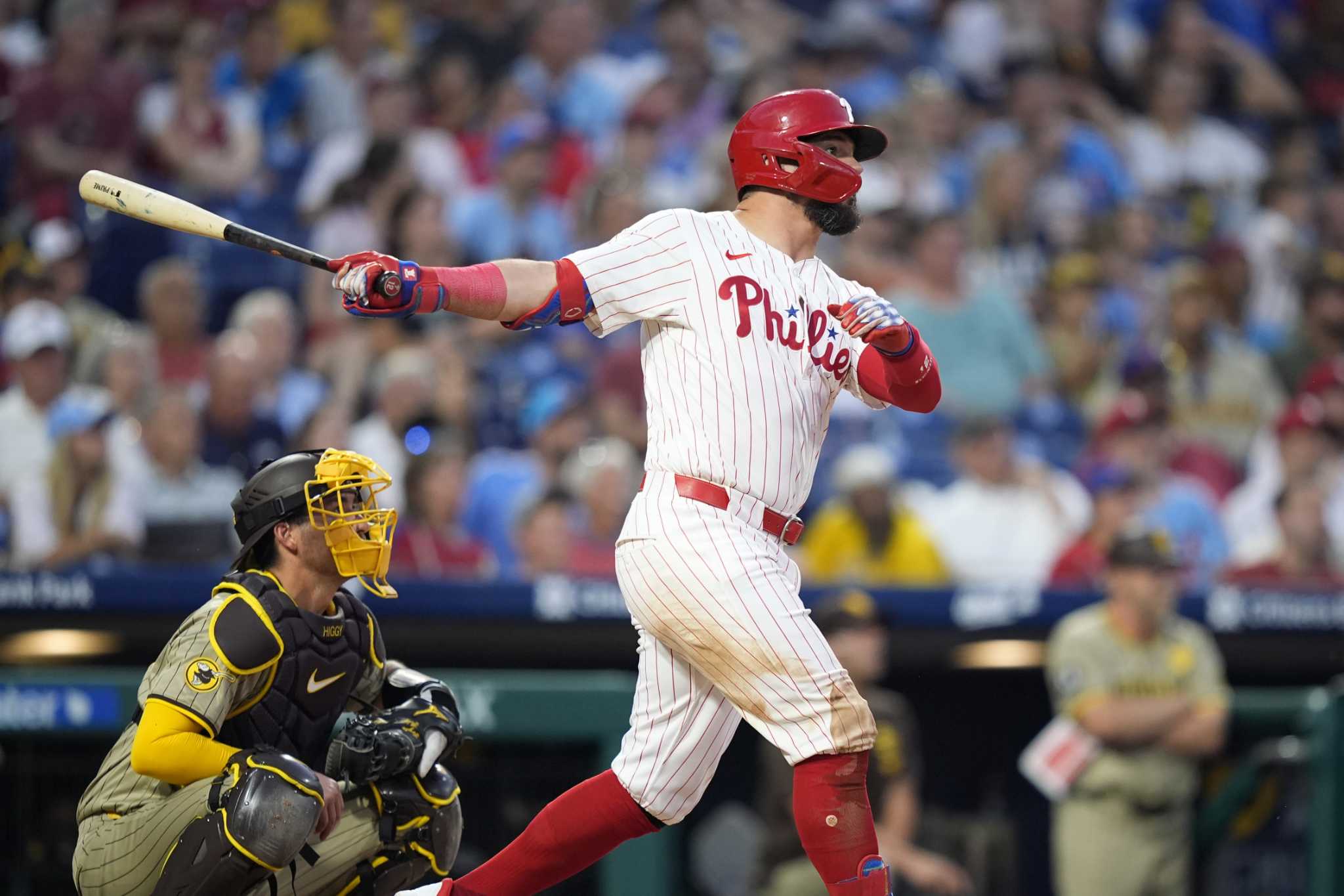 Schwarber homers twice, Turner gets 2 hits in return from IL to lead Phillies past Padres 9-2