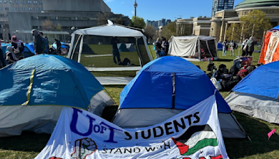 Pro-Palestinian student protesters set up camp at U of T