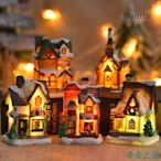 希希之家Damtb 聖誕裝飾品樹脂小房子微景觀樹脂屋聖誕節裝飾品聖誕節