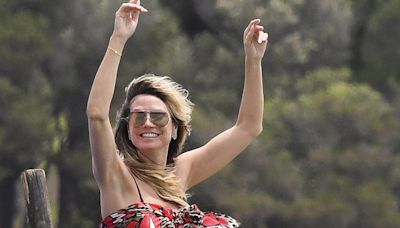 Heidi Klum enjoys family water sledding outing in Porto Cervo, Italy