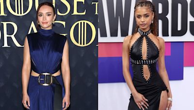 Cutout Dresses Are Trending on the Red Carpet in 2024: Olivia Cooke in Loewe, Tyla in Vintage Versace and More