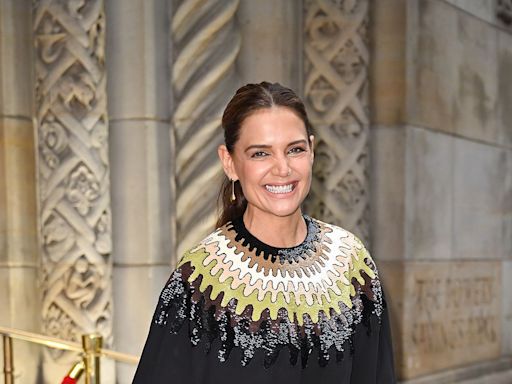 Katie Holmes’s Artful Black Gown Looks Like It’s Dripping With Sequins