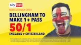 Sky Bet Euro 2024 offer: 50/1 on Bellingham 1+ pass for England vs Switzerland