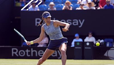 Raducanu reaches quarterfinals at Eastbourne after saving match point against Pegula