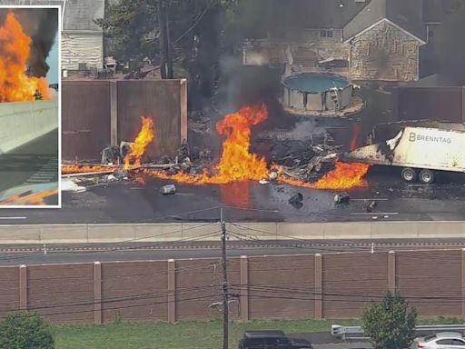 NJ Route 3 accident: Driver killed after tractor-trailer explodes, catches fire in Clifton