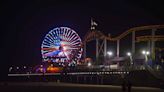 Santa Monica Ferris wheel lights up for Fourth of July