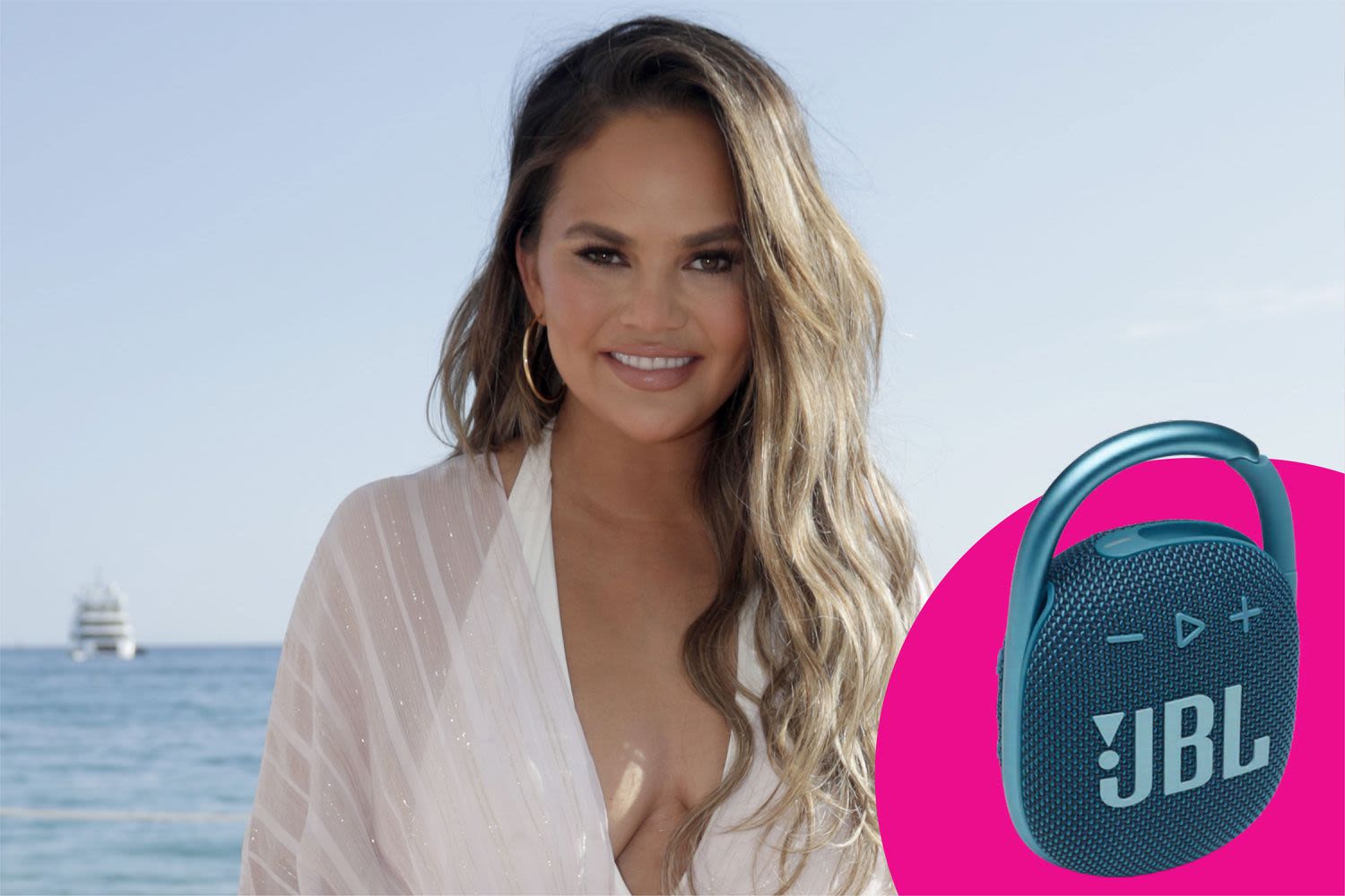 Chrissy Teigen's Summer Essentials Include a Now-$50 Portable Speaker and the Sneakers She Wears 'Every Single Day'