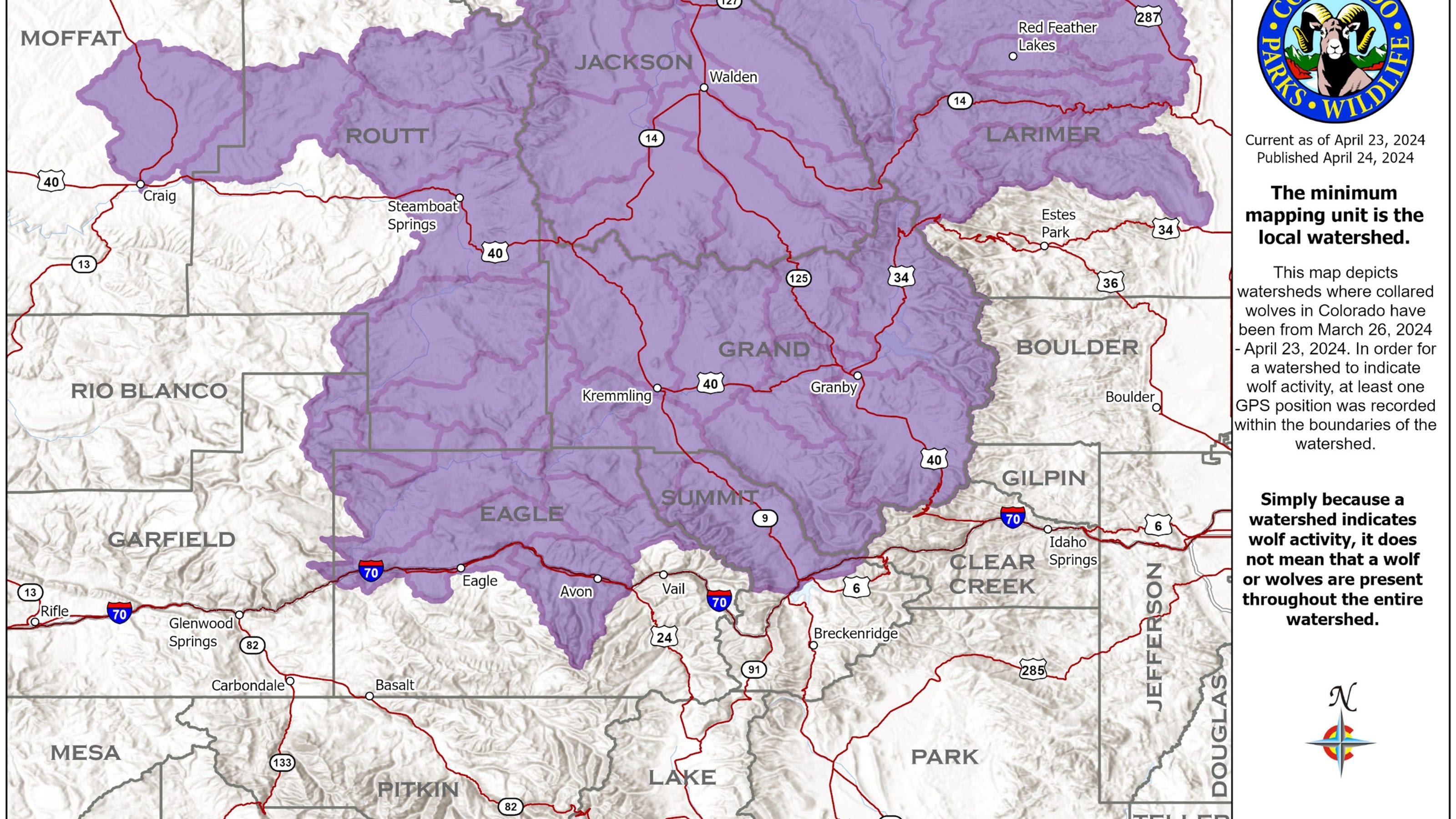 Latest Colorado wolf map shows notable activity expansion in Larimer County