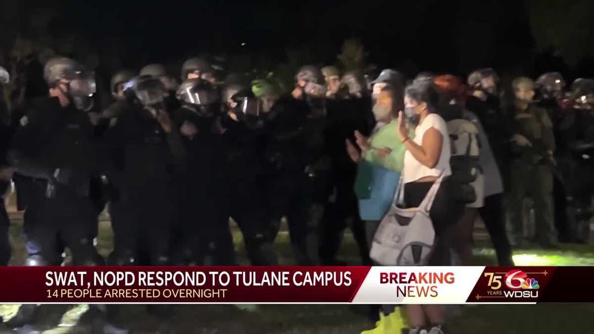 SWAT, NOPD officers pour onto Tulane's campus overnight, move encampment