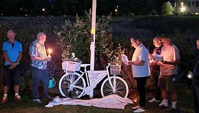 'Ghost bike' unveiled to remember cyclist 'tragically killed' in Cambridgeshire