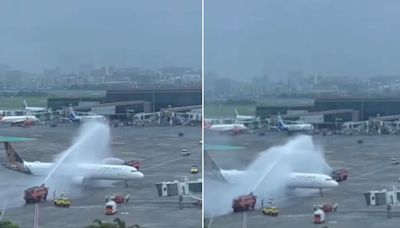 VIDEO: Team India's VISTARA FLIGHT Gets 'Water Salute' Upon Arrival