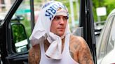 Justin Bieber Sports a White Shirt Around His Head While Strolling the Streets of N.Y.C.