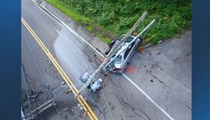 Alleged distracted driver facing charges in NH for crashing into utility pole, taking down wires