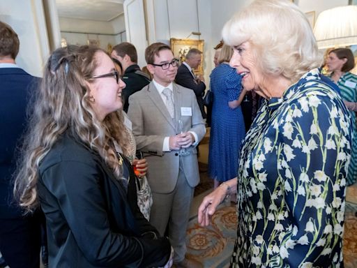 Queen Camilla meets volunteers who improve literacy