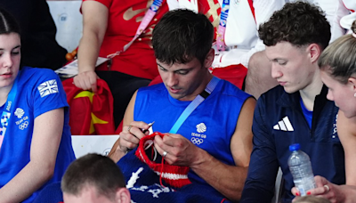 Why is Tom Daley knitting during diving event at 2024 Paris Olympic Games?