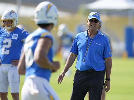 Jim Harbaugh's first practice, new facility give Chargers a feeling of rebirth