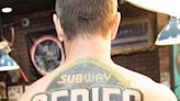 A Colorado man got a 12-by-12-inch back tattoo of the new Subway Series logo, earning him free sandwiches for life