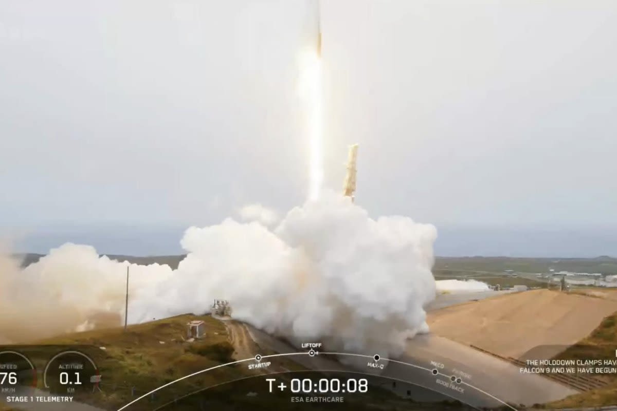 SpaceX launches ESA's EarthCARE satellite to observe clouds, aerosols