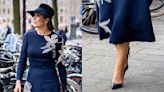 Queen Maxima Hails Monochromatic Elegance in Navy Pumps at Amsterdam’s Stagepact MBO Launch