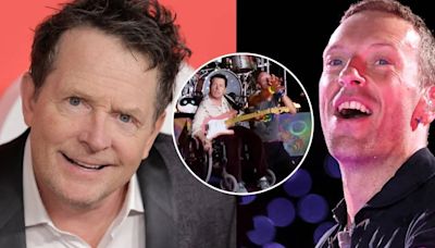 Michael J. Fox se unió a Coldplay en el escenario y tocaron “Fix You” en el festival Glastonbury 2024