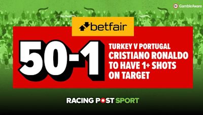 Grab 50-1 boosted odds for Cristiano Ronaldo to have 1+ shots on target: Euro 2024 Turkey vs Portugal betting offer