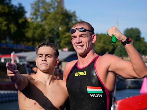 Kristóf Rasovszky of Hungary wins Olympic men's marathon to complete swimming events in the Seine