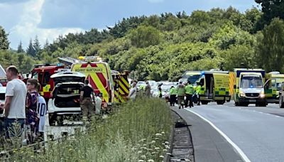 Major road re-opens after two seriously injured in military convoy crash | ITV News