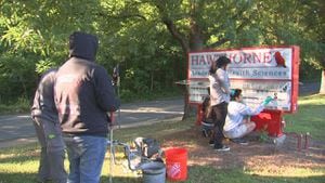 JROTC cadets participate in campus clean up as part of National Day of Service