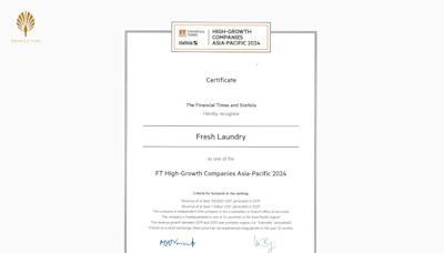 Fresh Laundry Recognised Among Fastest Growing Companies in 2024