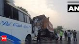 2 dead, 16 injured after bus collides with truck in Hathras | Agra News - Times of India