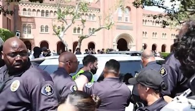 Protesta en la Universidad Sur de California en solidaridad con Gaza