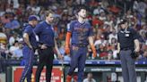 Astros OF Kyle Tucker leaves game after foul off of leg