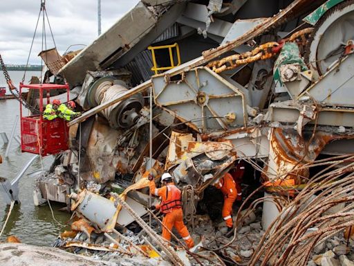 Bridge wreckage removal continues, Unified Command plans to re-float The Dali