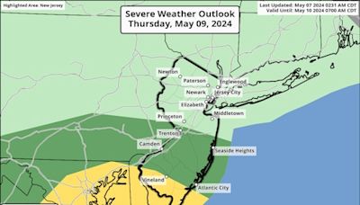 Isolated thunderstorms, gusty winds could hit parts of N.J. this week