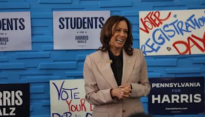 Kamala Harris recalls beating a ‘tough Jersey girl’ in her first-ever campaign during Philly visit with Mayor Parker, college students